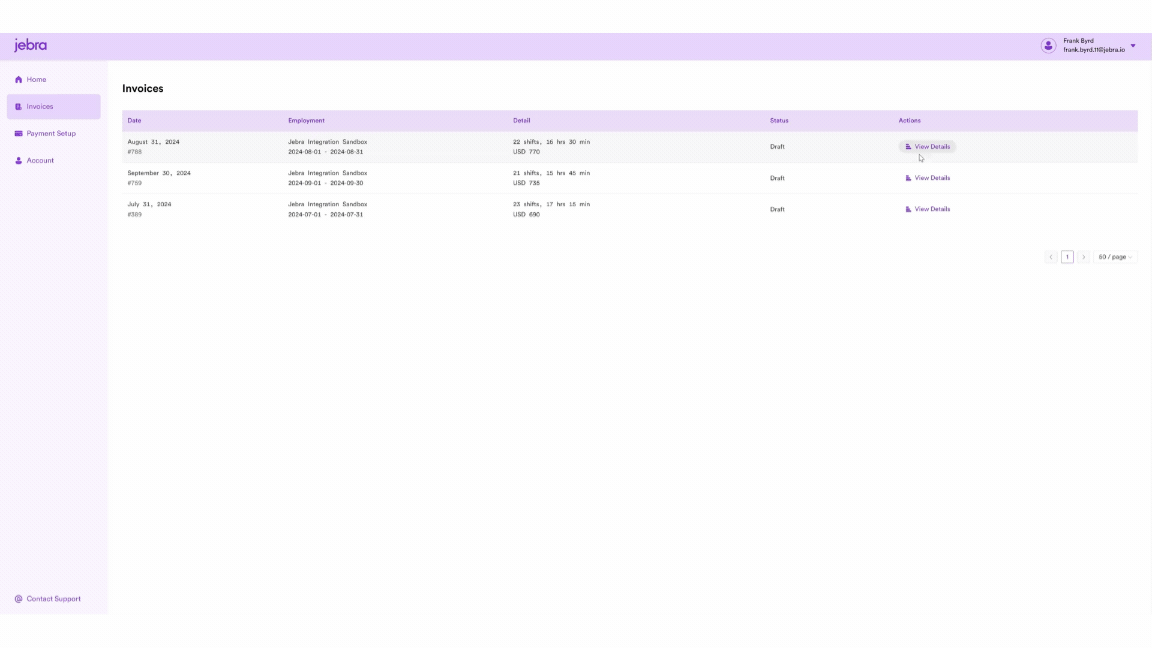 Payroll Viewing Editing And Submitting Invoices
